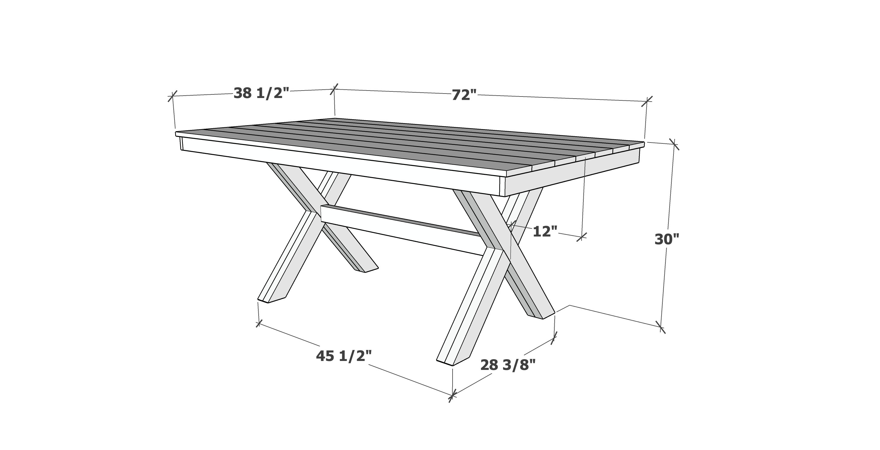 x base dining table free plans