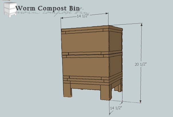 worm compost dimensions