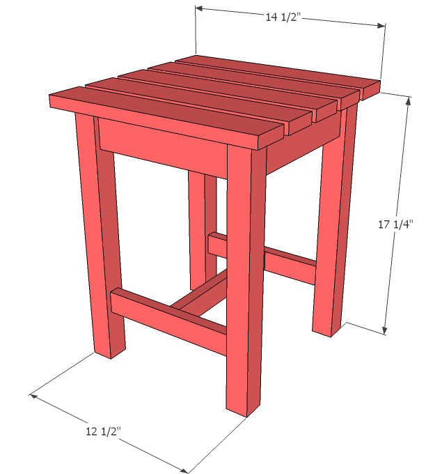 dimension diagram for outdoor side table