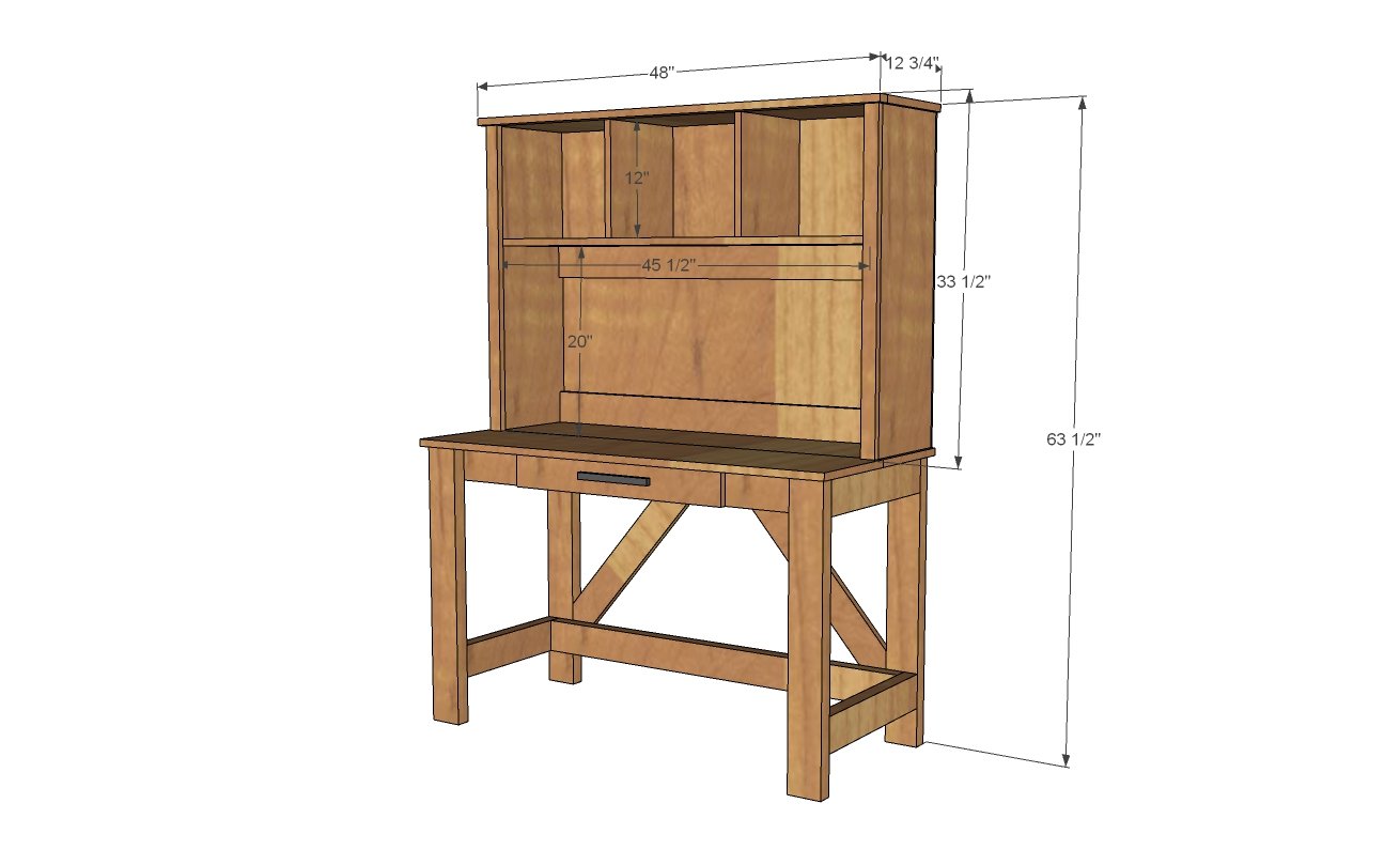 desk hutch dimensions