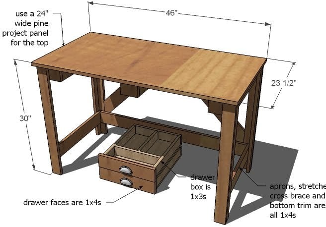 Info Woodworking Tools Simple Wood Desk Plans Free