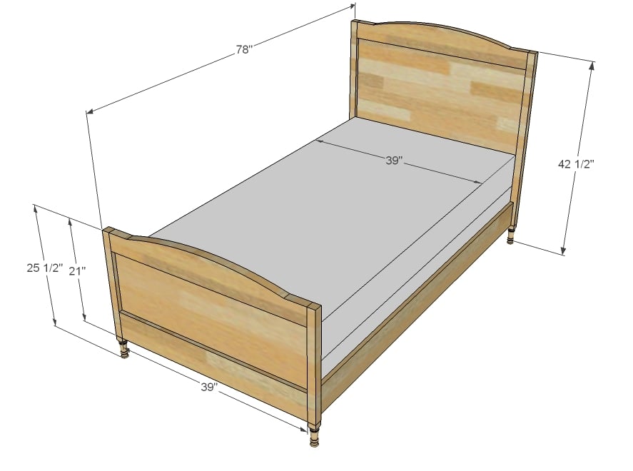 Ana White | Build a Chelsea Twin Bed or Bottom Bunk | Free and Easy ...