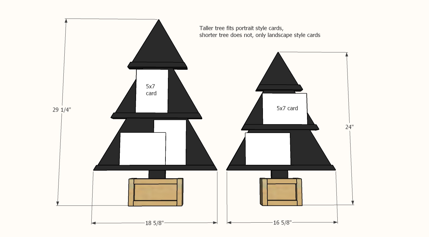 dimensions for Christmas tree card holders