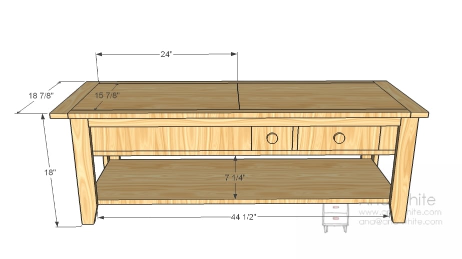 dimensions for coffee table
