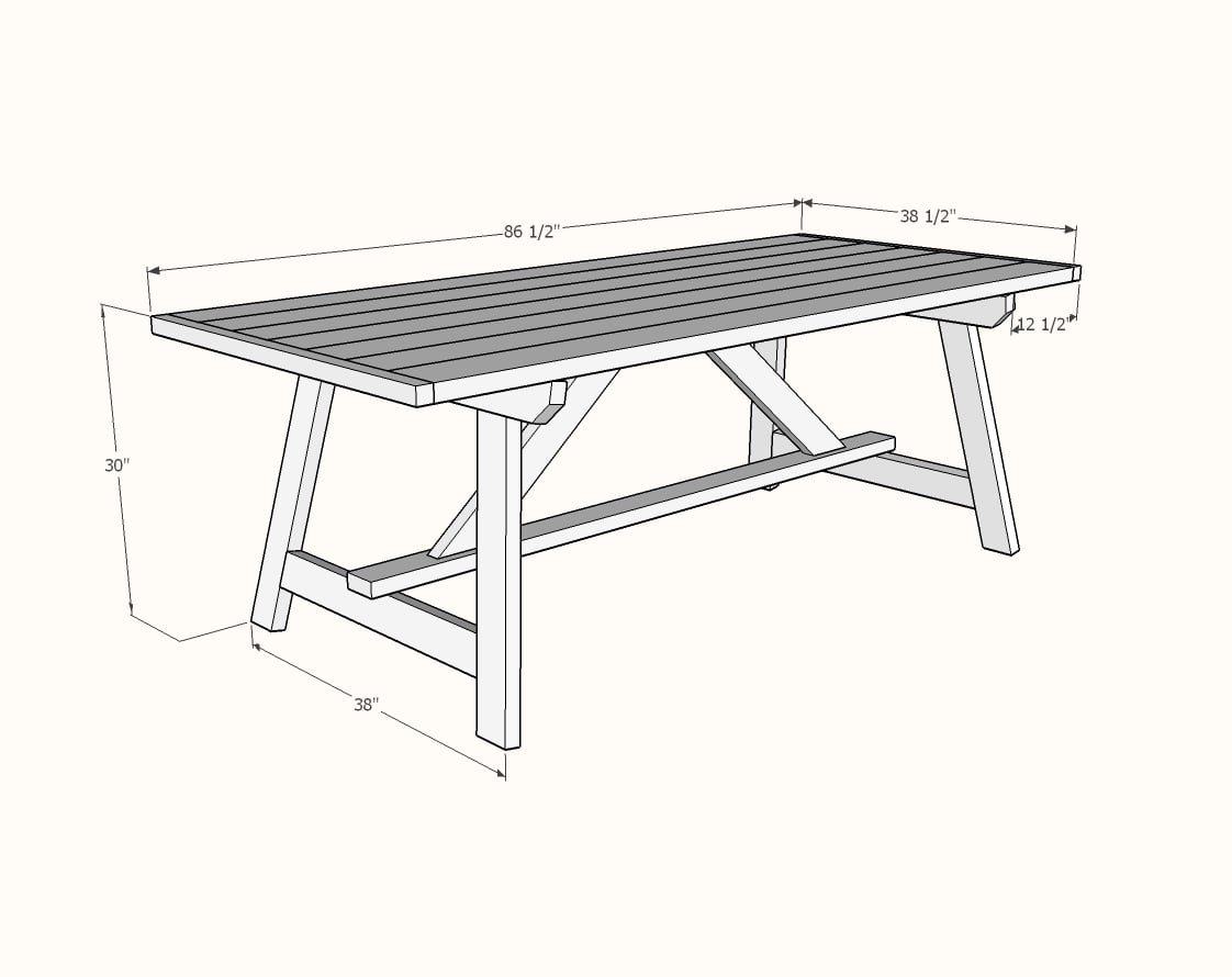 dimensions of table