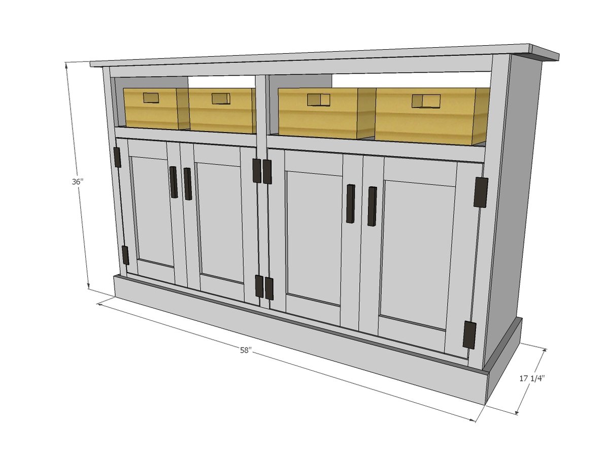 entryway console shelf dimensions