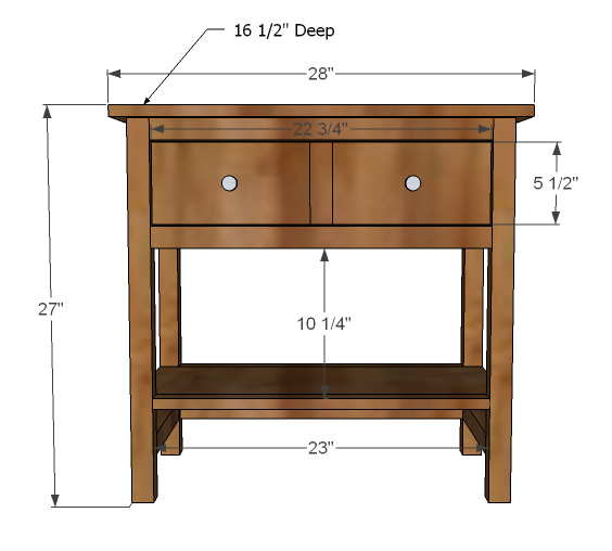 farmhouse nighstand bedside table dimensions
