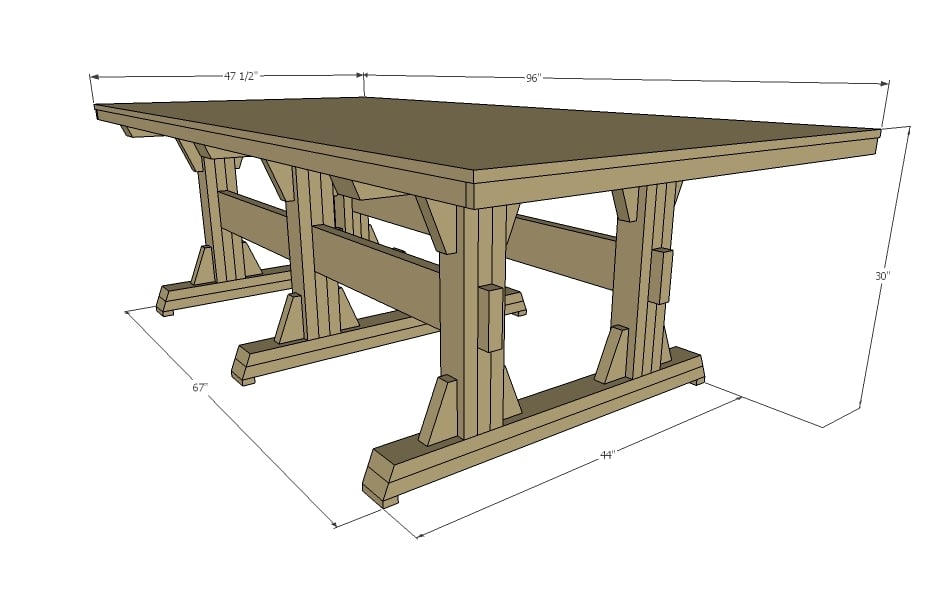 extra wide rustic dining table dimensions