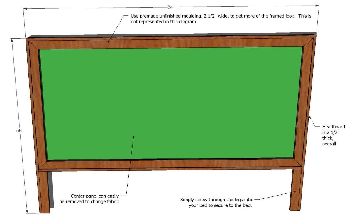 a dimensions  Easy  DIY diy  king King Headboard  Build and Free Upholstered headboard Framed  Size