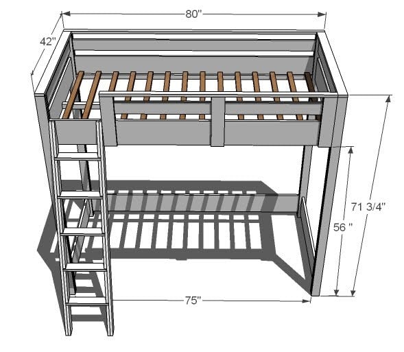 loft bed dimensions