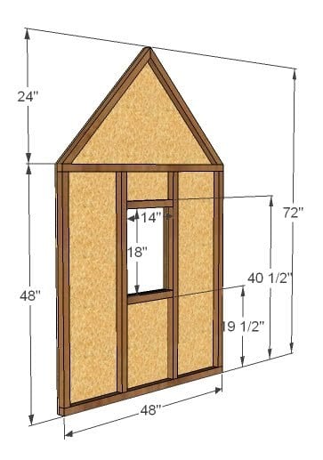 dimensions for playhouse end walls