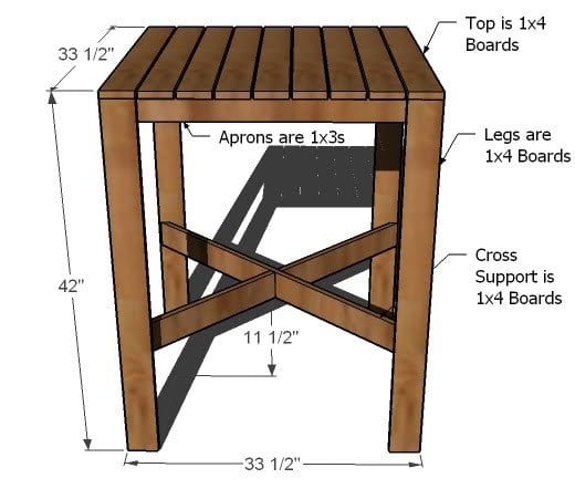  height table. If you choose to prefinish your table, go around and