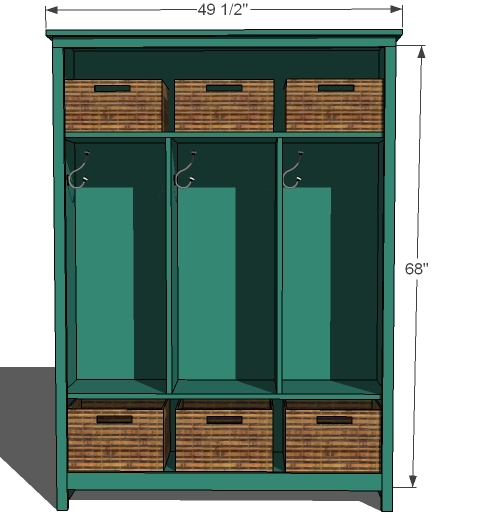 locker unit freestanding wood project