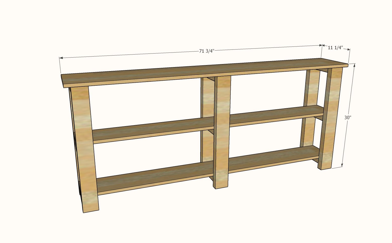 dimensions for narrow console table