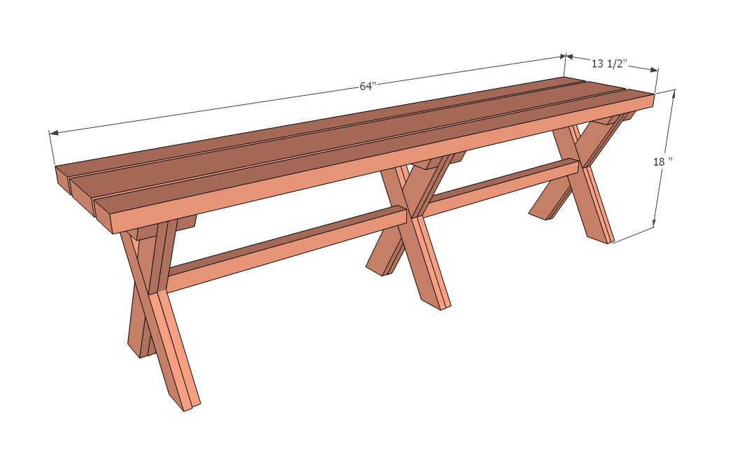 ... - it differs from Ashley's bench to fit under Vanessa's picnic table