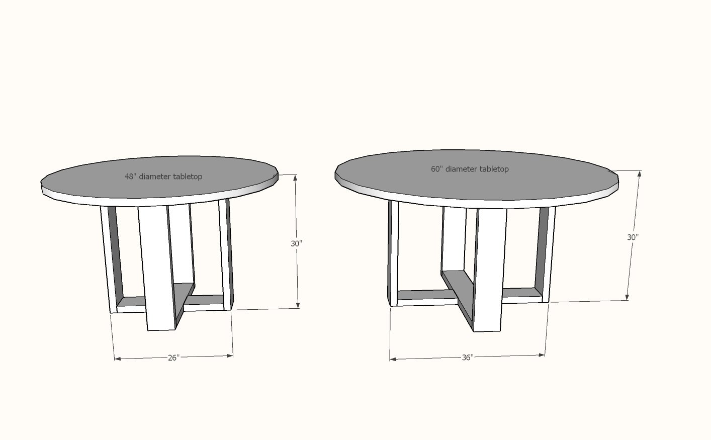 round dining table dimensions