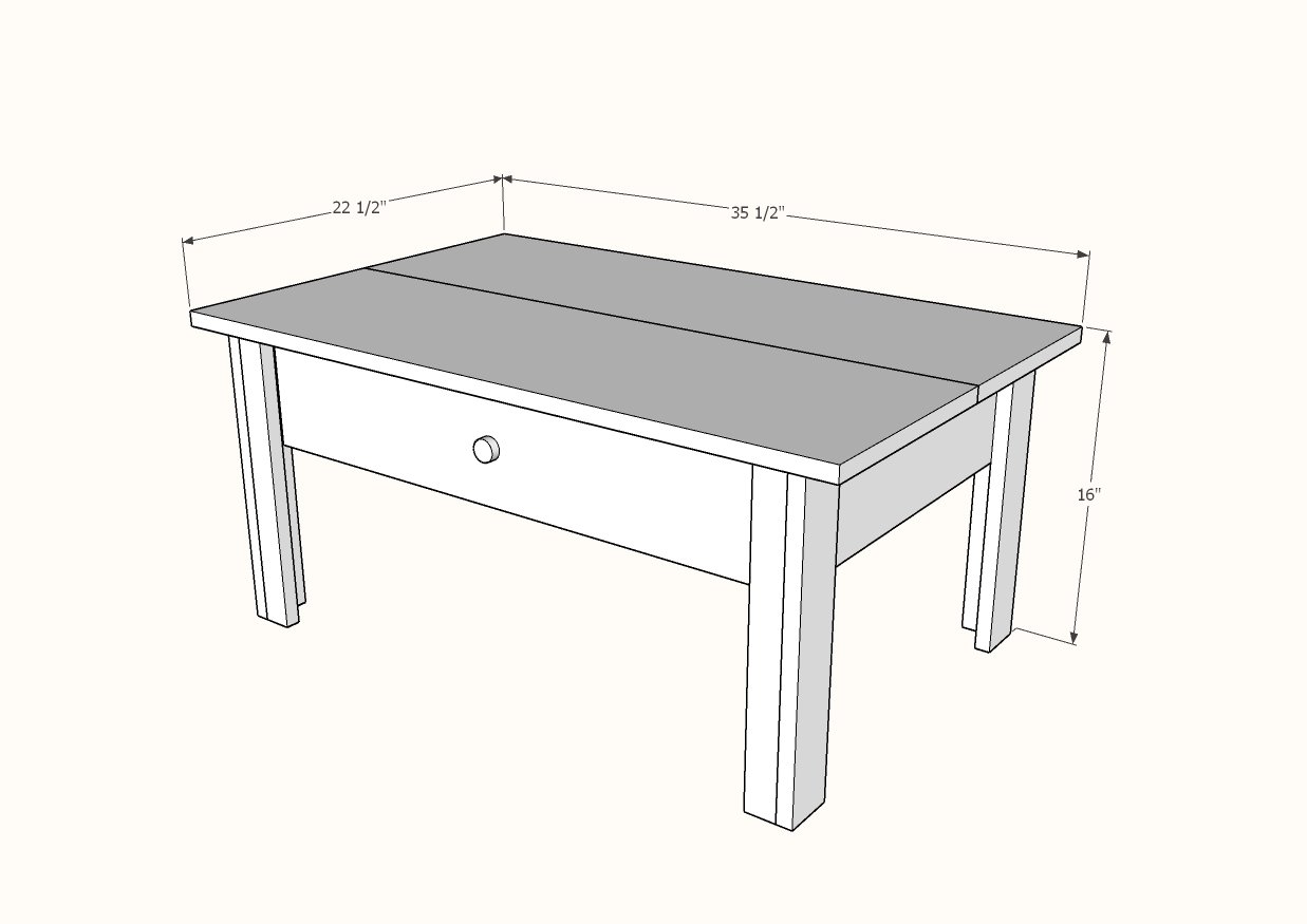 simple coffee table with drawer