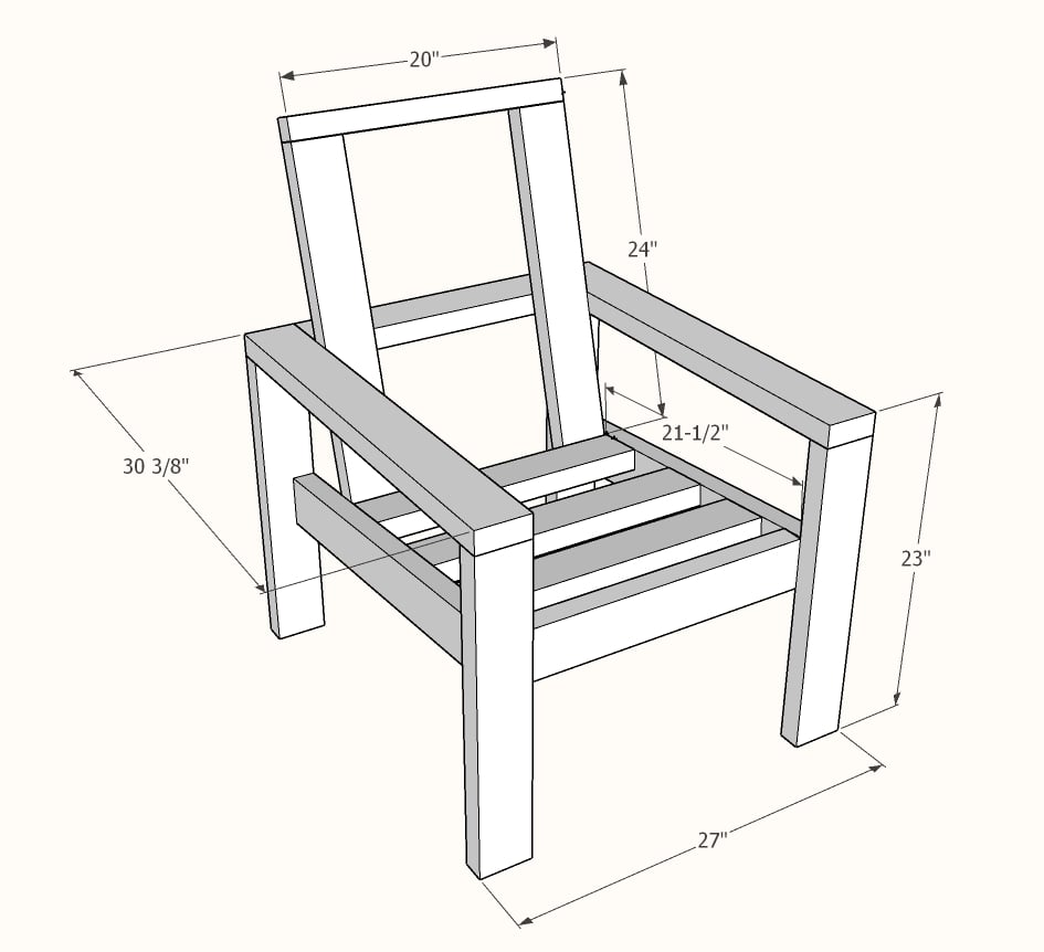 outdoor chair frame dimensions