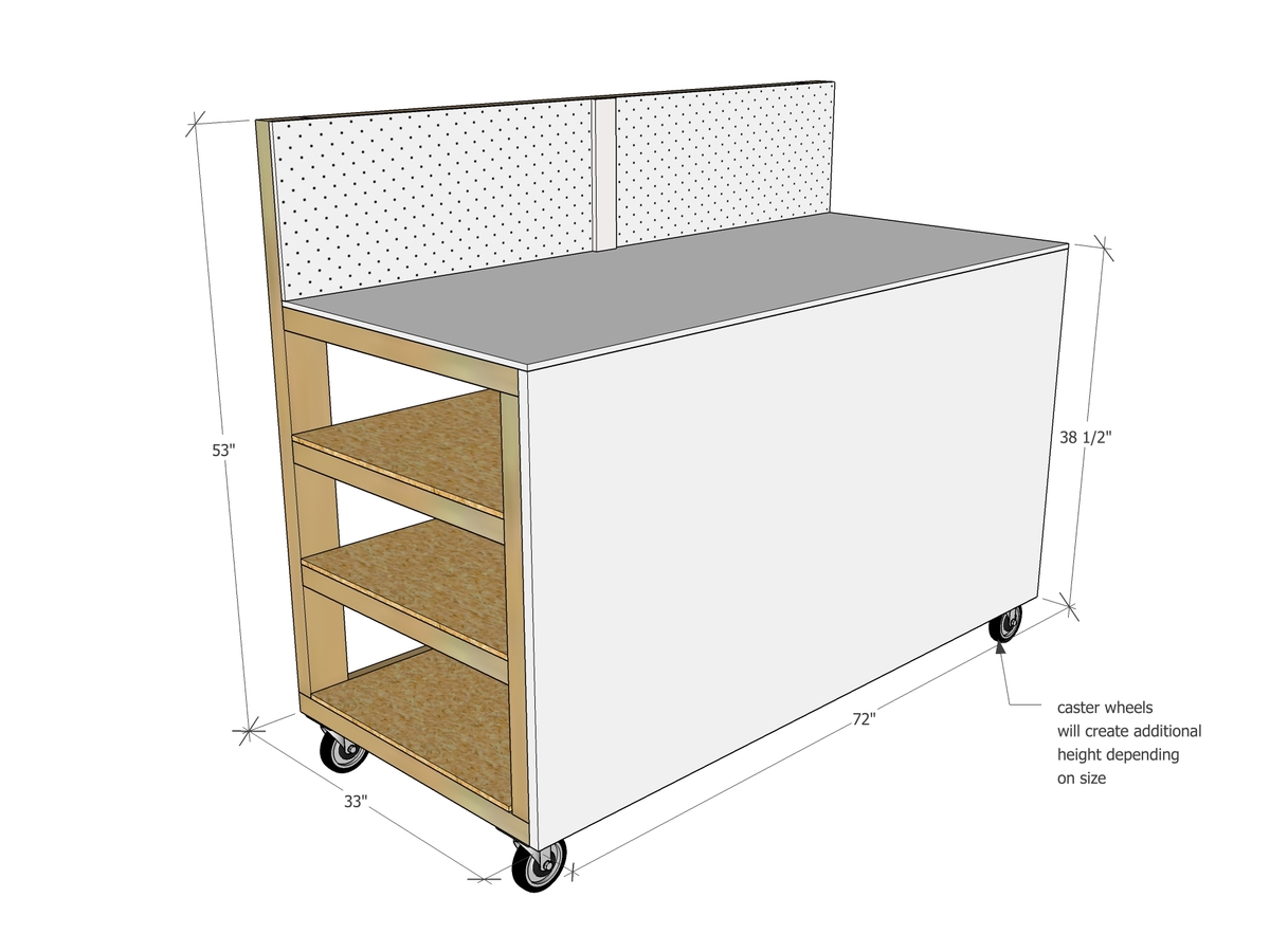 Ana White  Build a Tall Workbench with Wood Storage  Free and Easy 