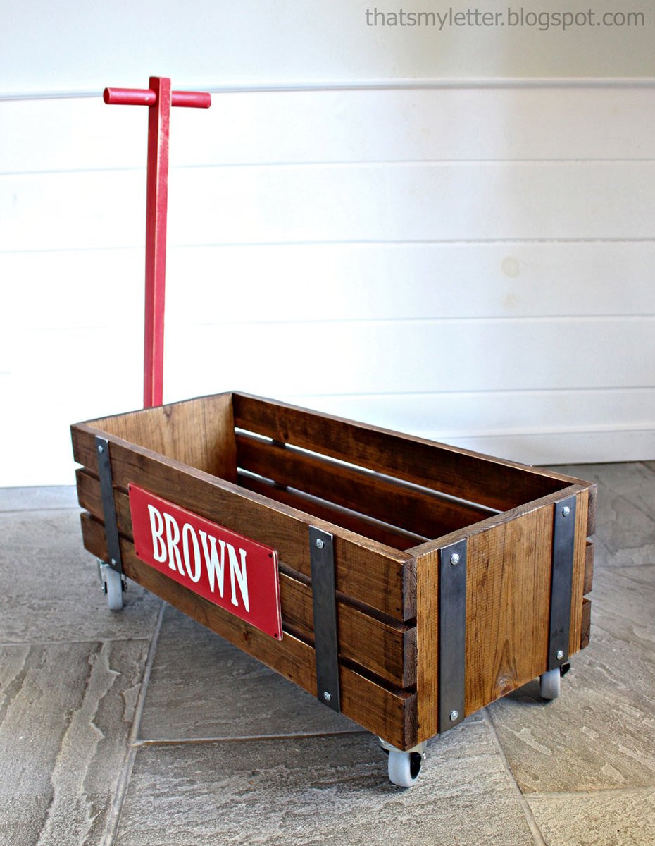 Ana White | Beautiful Wood Wagon for Children - Industrial ...
