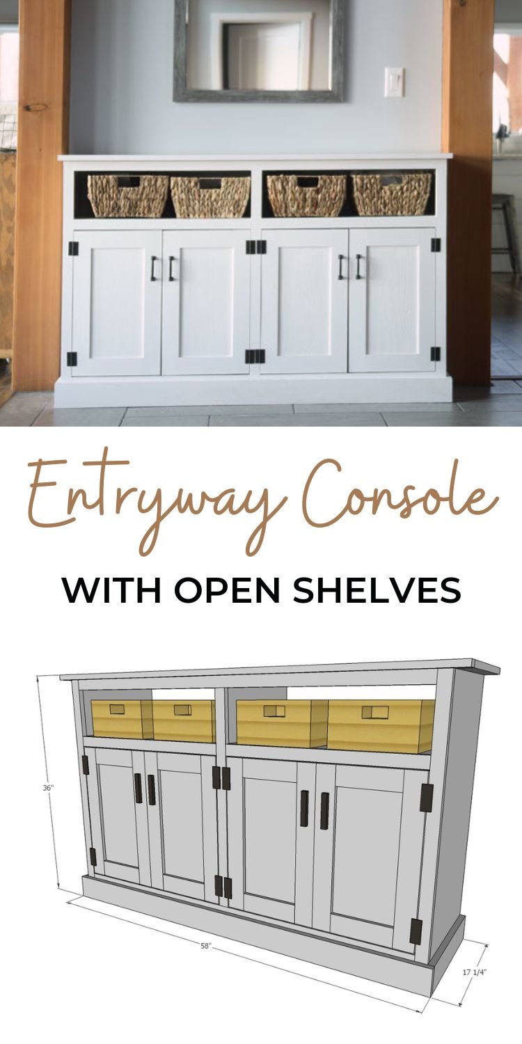 Entryway Console with Open Shelves - Double Width