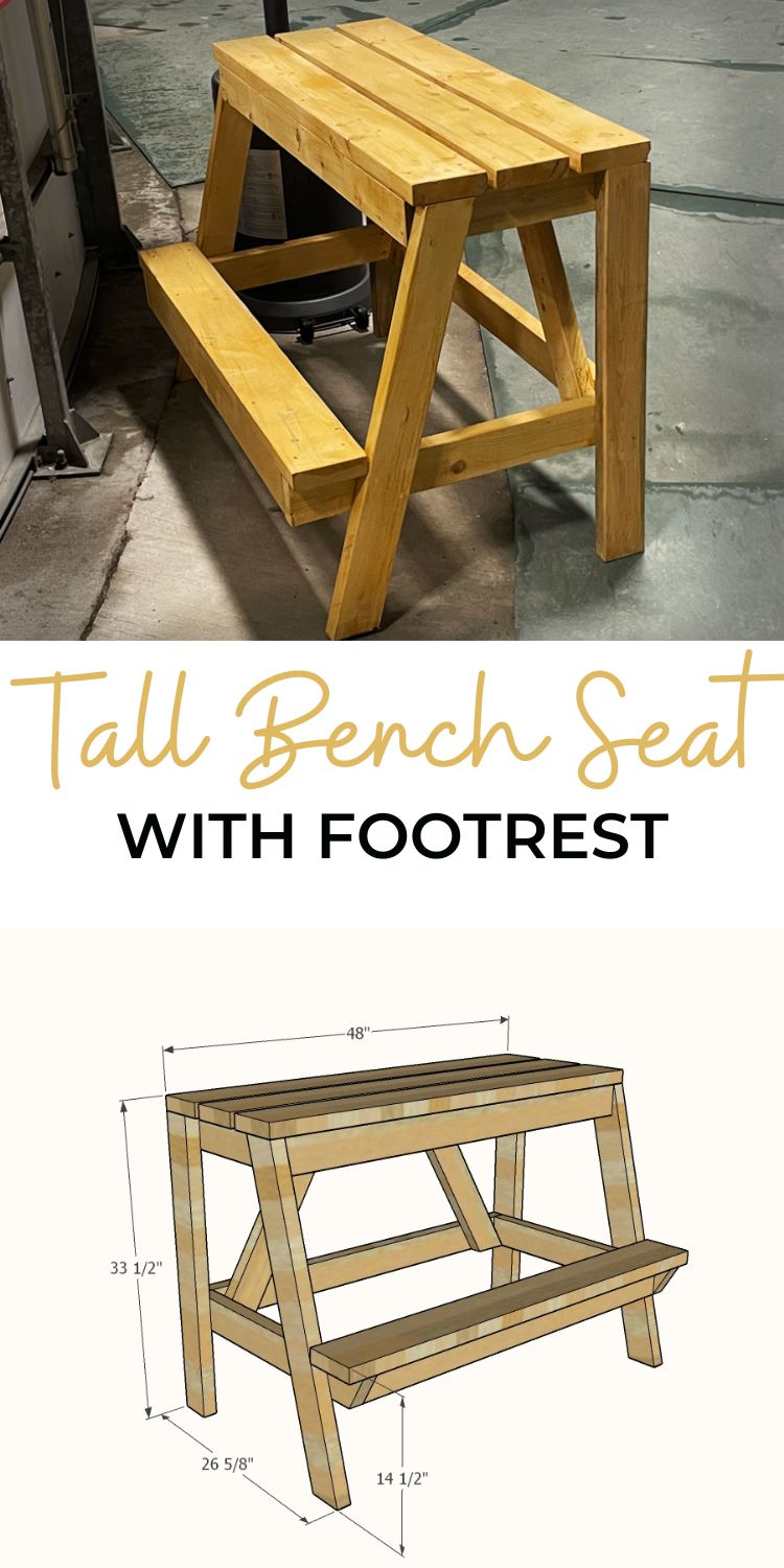Tall Bench Seat with Footrest