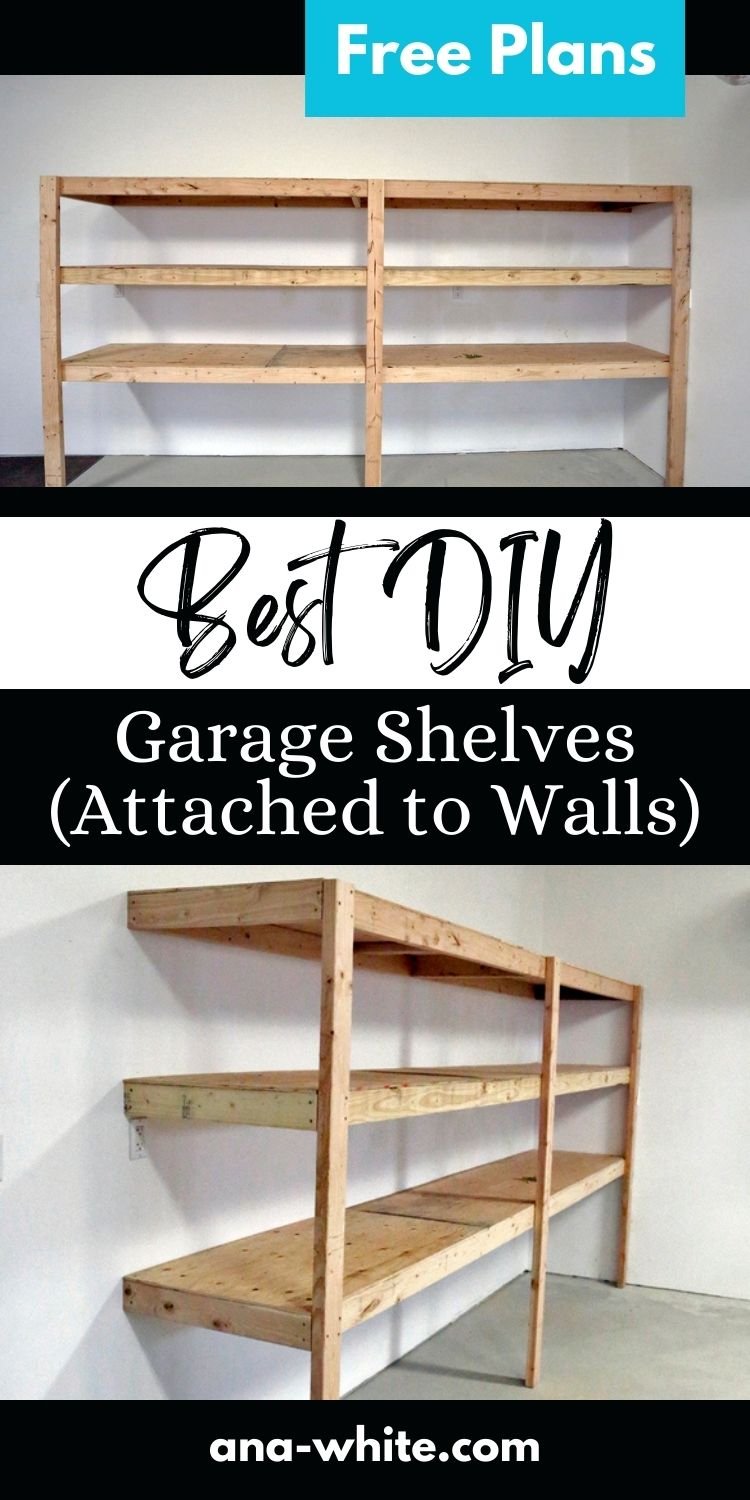 BEST DIY Garage Shelves (Attached to Walls)