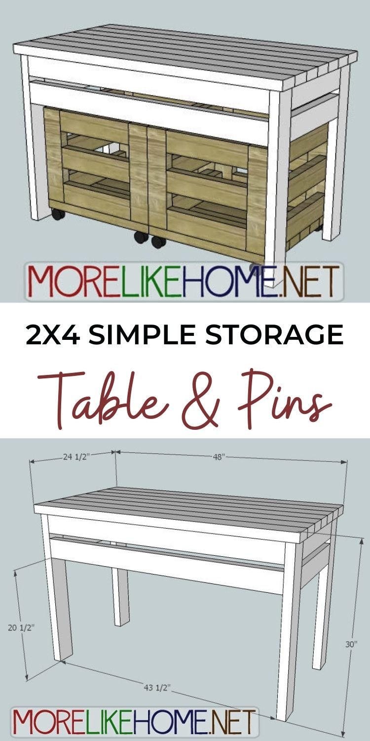 2x4 Simple Storage Table and Bins