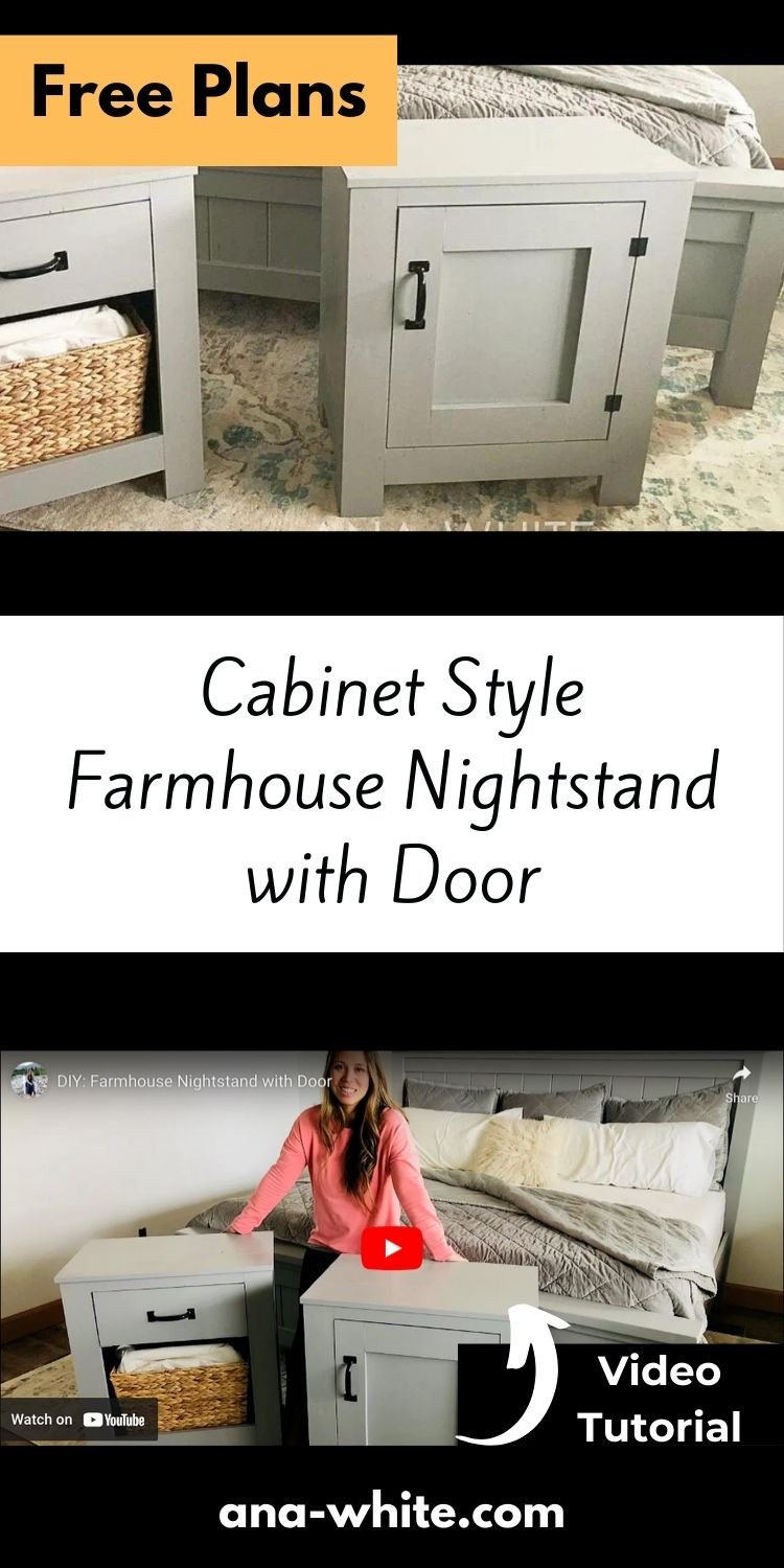 Cabinet Style Farmhouse Nightstand with Door