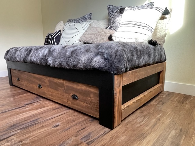 bed with trundle storage bed