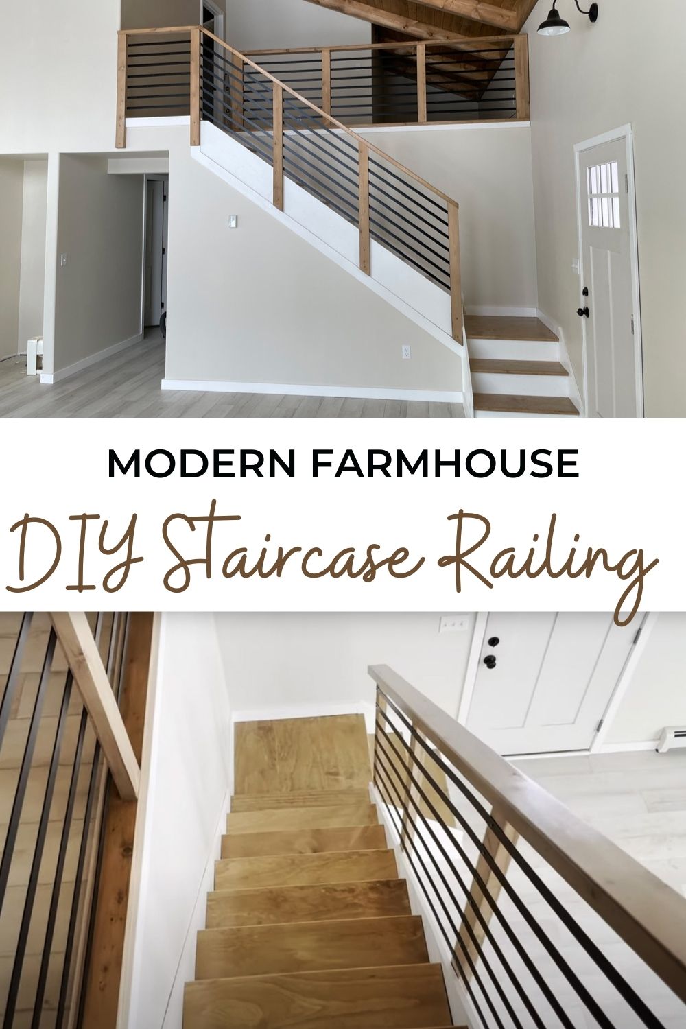 Modern Farmhouse DIY Staircase Railing