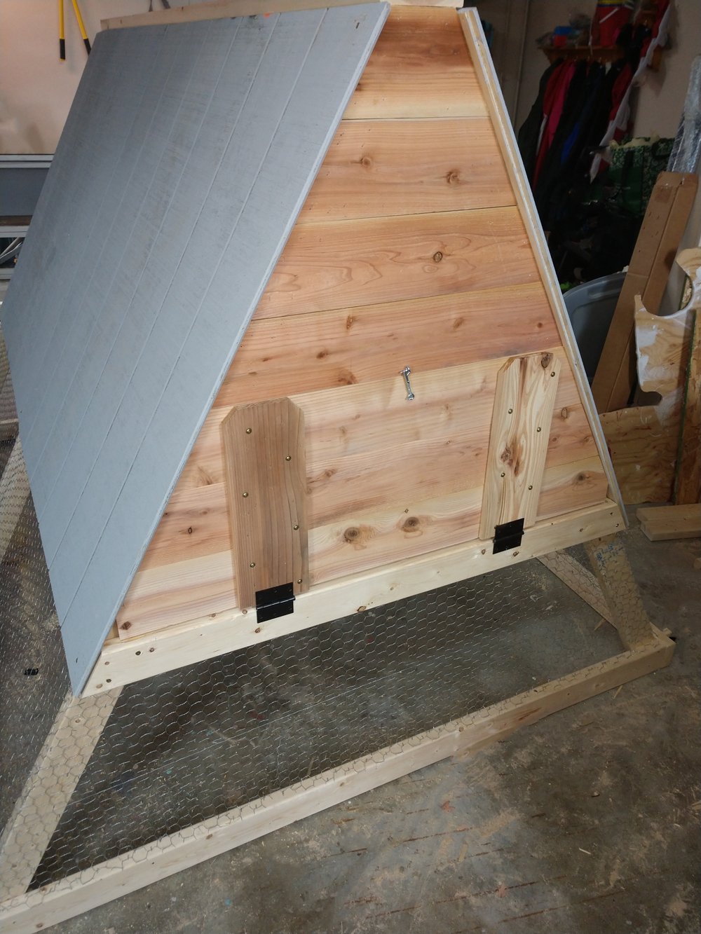 a frame chicken coop box