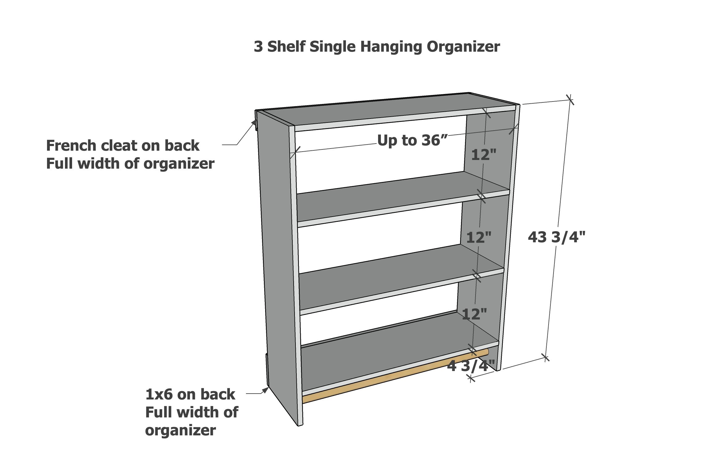modular closet organizer 3 shelf