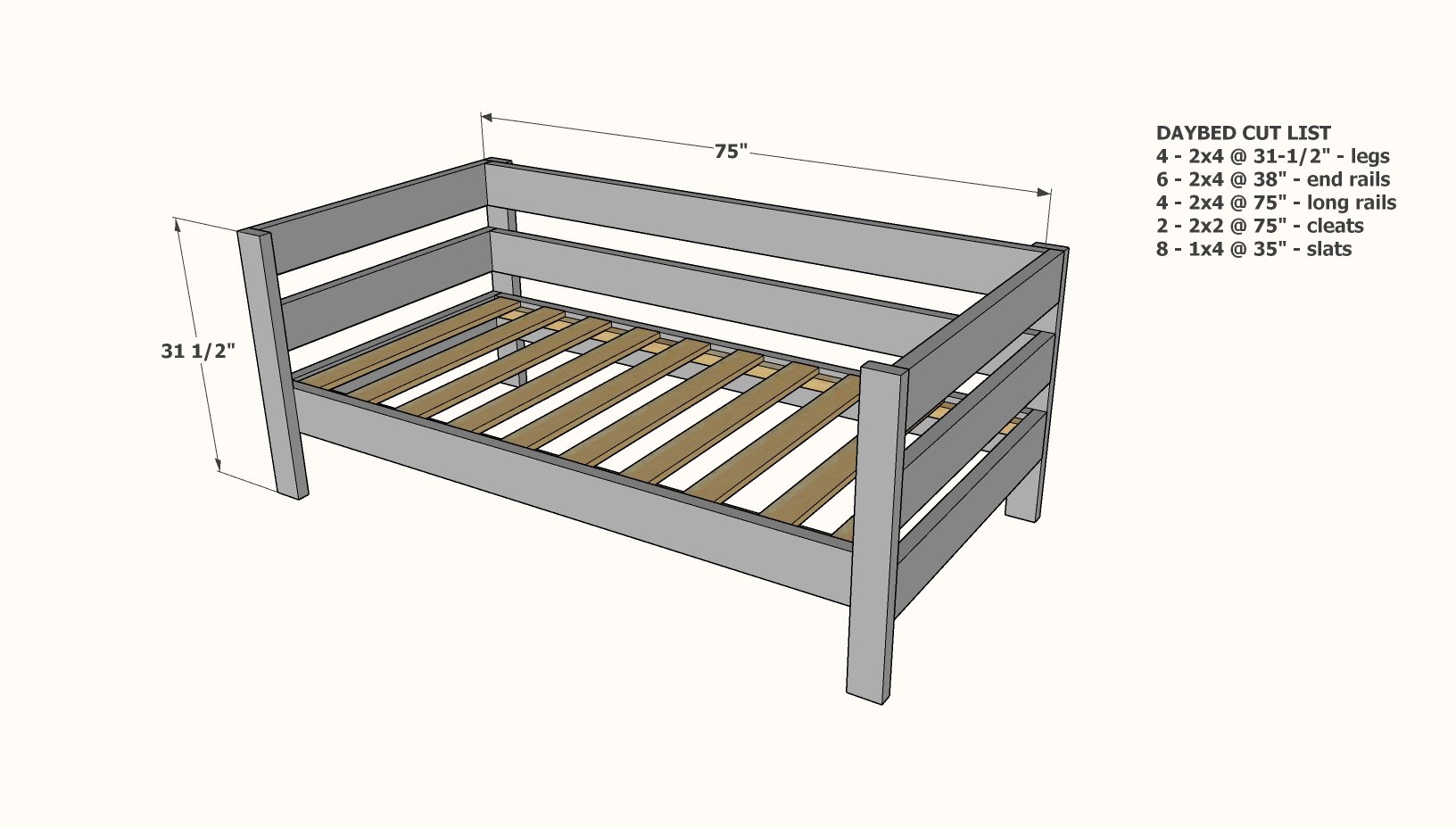 simple daybed plans