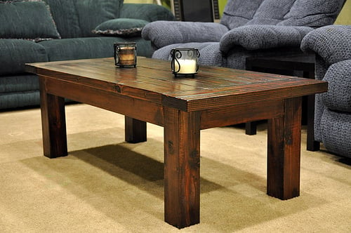free coffee table plans planked wood farmhouse style