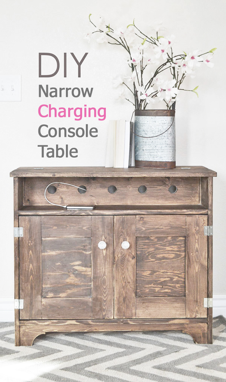 console table with phone charging station