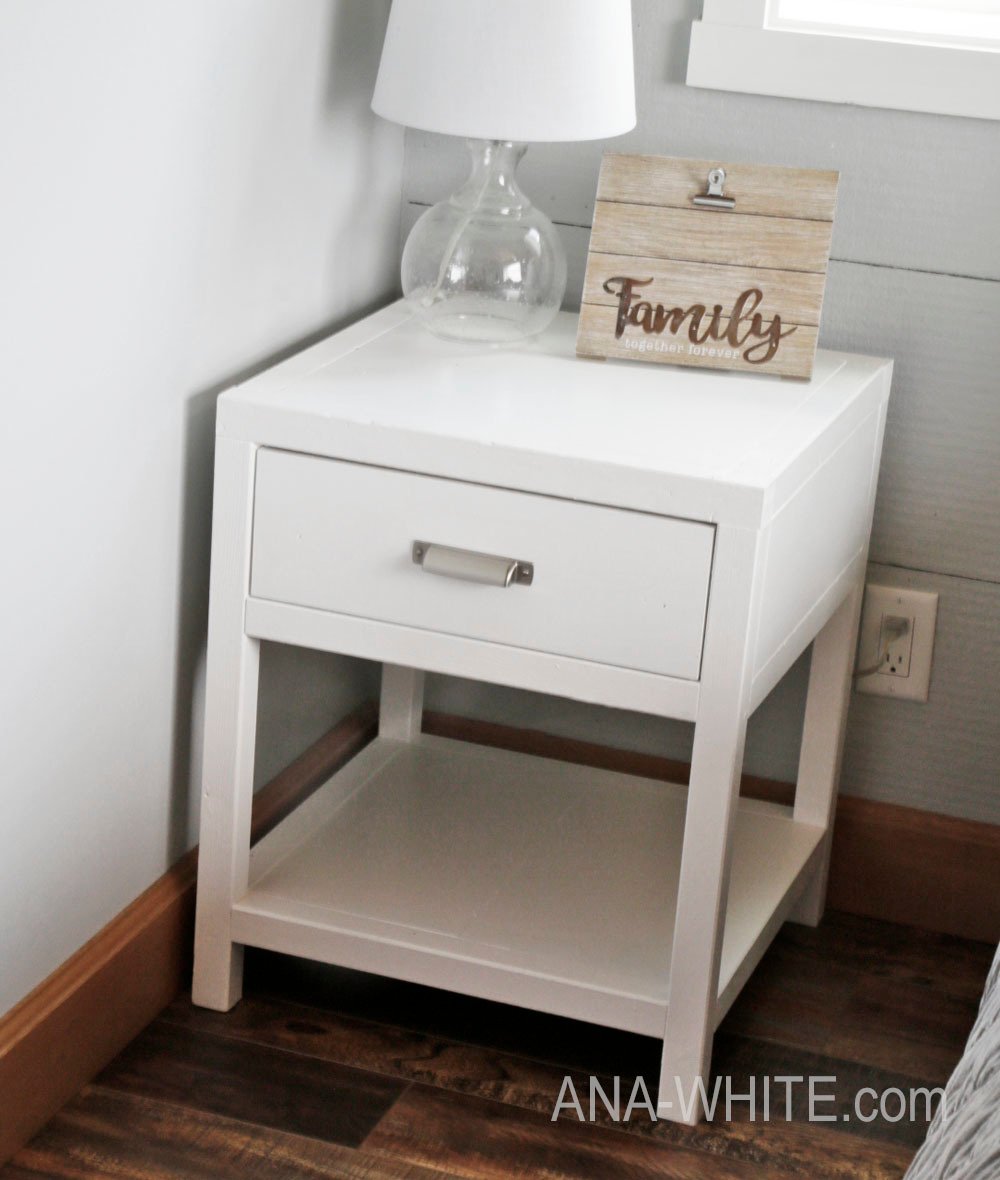 childrens white bedside table