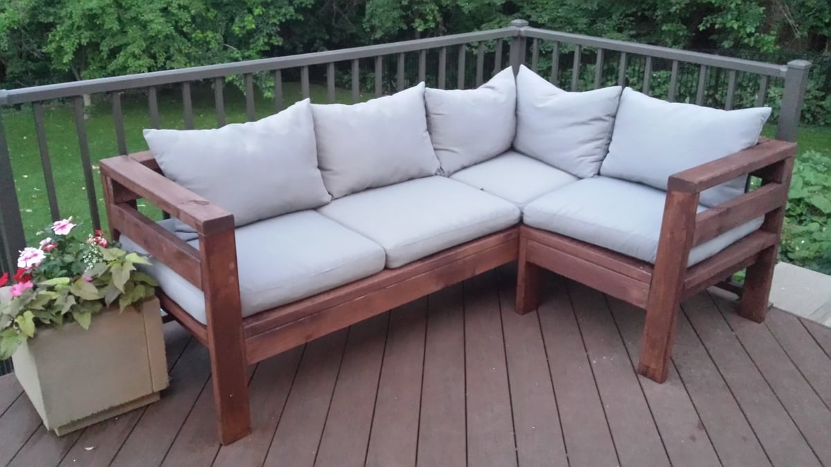 ana white outdoor sectional - diy projects
