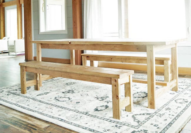 Ana White | Beginner Farm Table Benches (2 Tools + $20 in ...