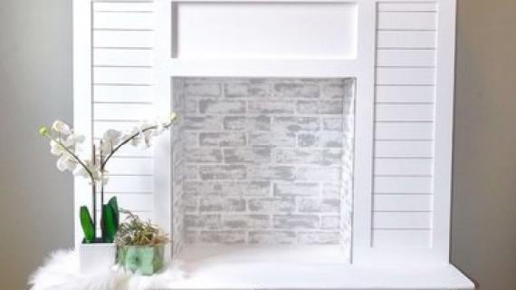 Faux Fireplace with Hidden Storage