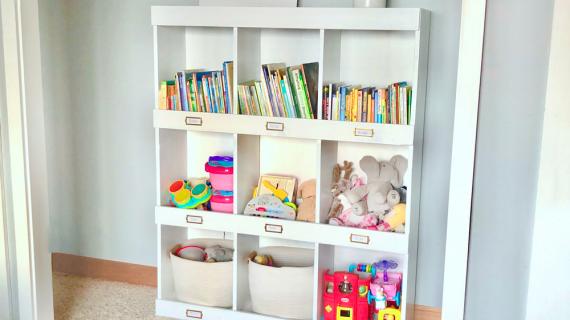 white cubby bookshelf toy storage