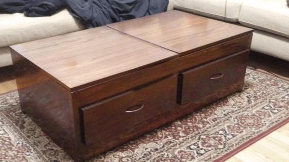 diy lift top coffee table with storage drawers