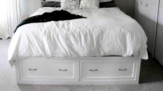 diy storage bed with drawers painted white