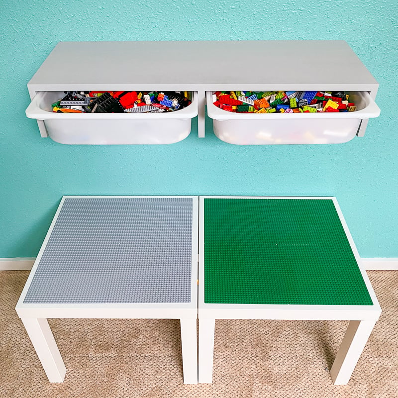 IKEA Trofast Bin Shelf over Lego Table