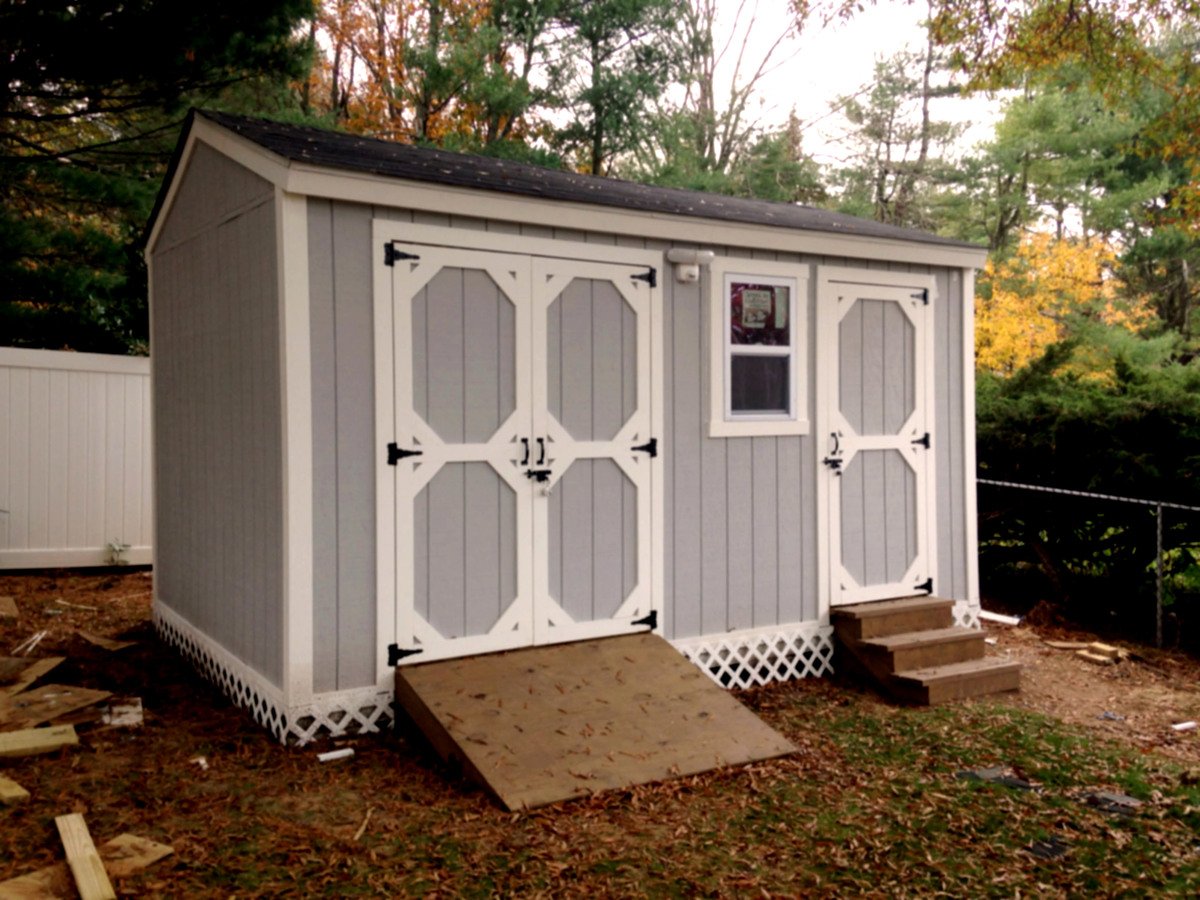 Ana White | DIY storage shed with mower ramp and steps 