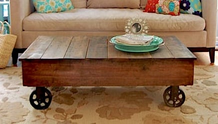 industrial factory cart coffee table free plans