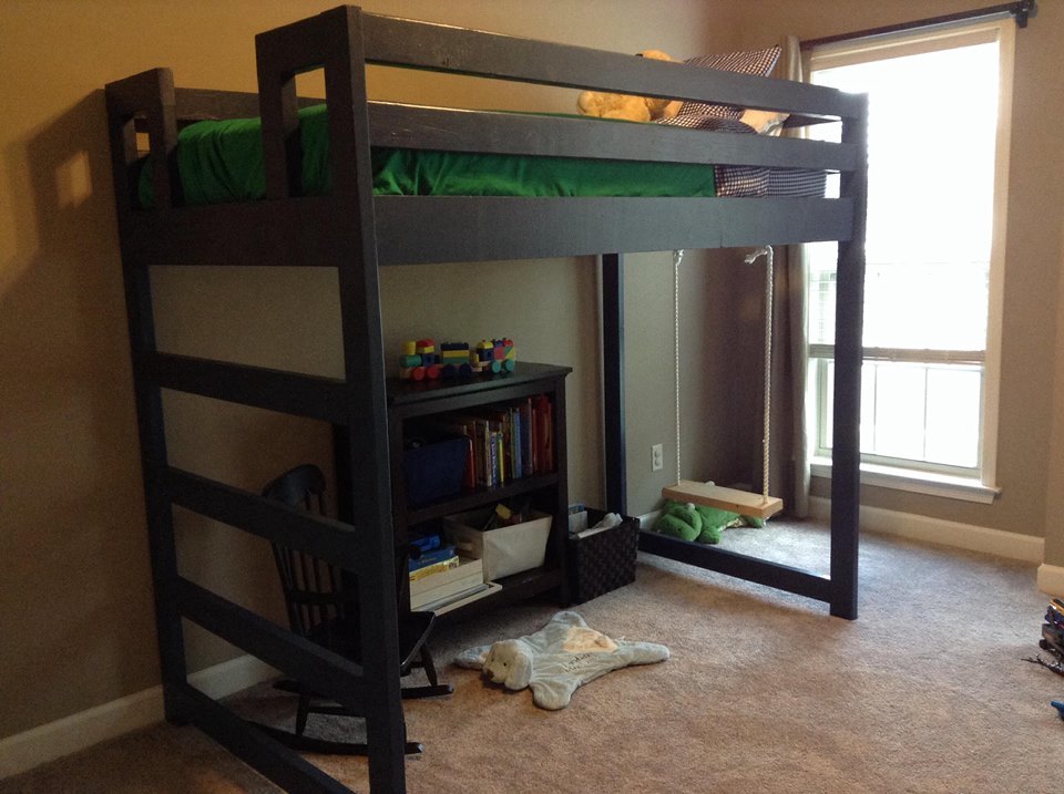 Swinging Fun Loft Bed Ana White, Bunk Bed With Swing