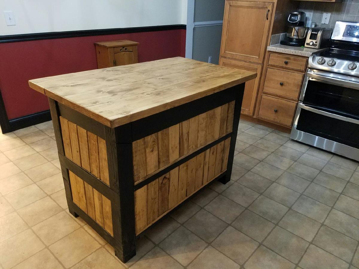 Sliding barn door kitchen island Ana White