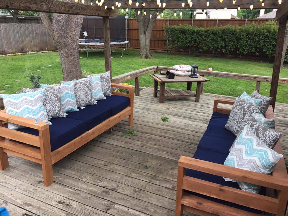 2x4 Outdoor Sofa Ana White, Outdoor Wooden Sofa With Cushions