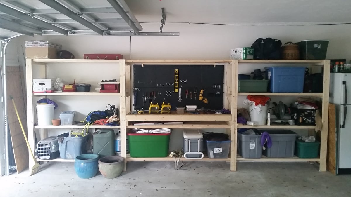 Garage Shelving Plus Workbench DIY